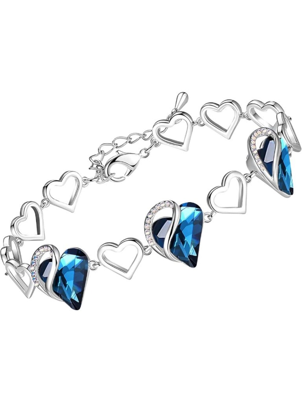 Infinity Love Heart Bracelet for Women - Birthstone Healing Crystal Jewelry, 7